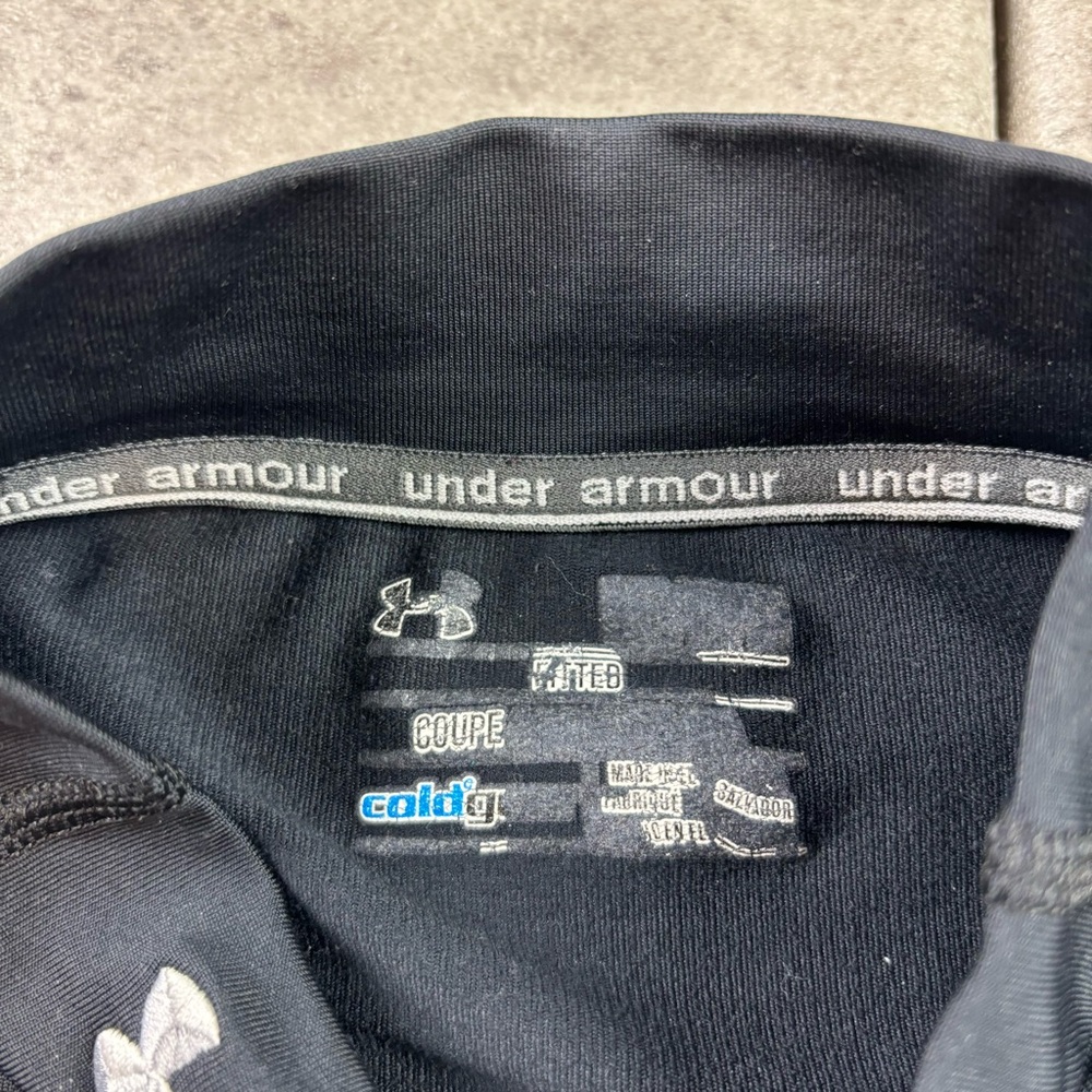 Black under armour fitted cold gear mockneck compression long sleeve shirt - Picture 3 of 5